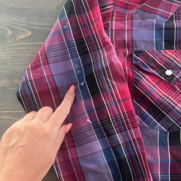 Men s size medium vintage Western Craft Pearl snap button down long sleeve - Picture 6 of 10